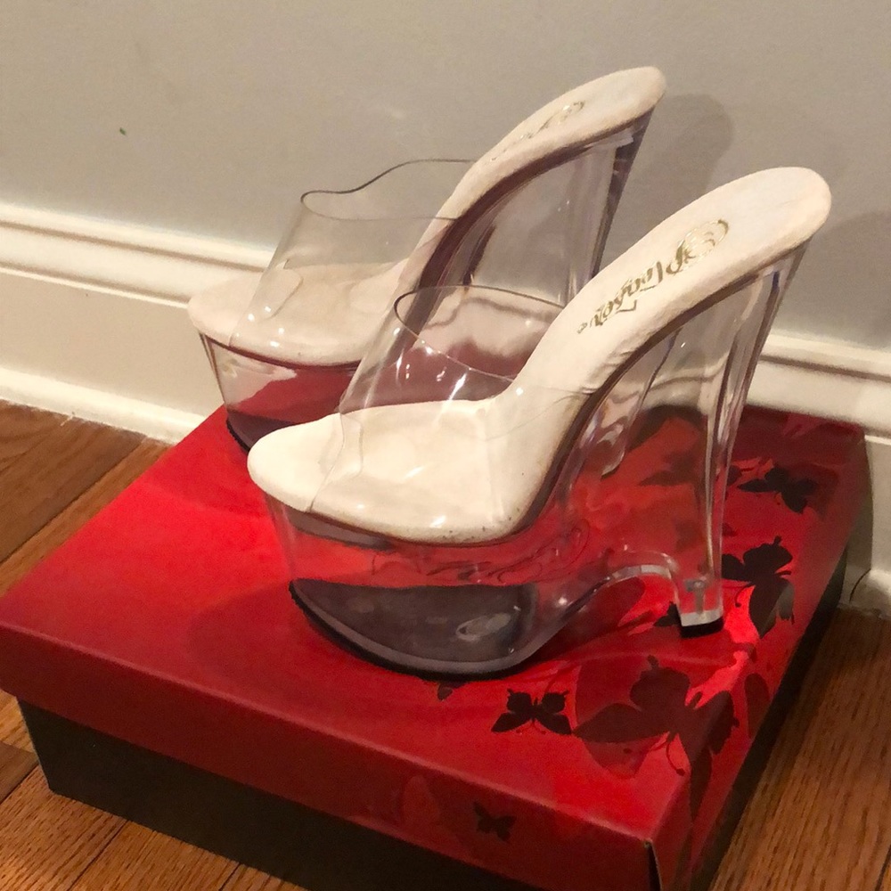 **Brand New w/ Box** Clear Wedges